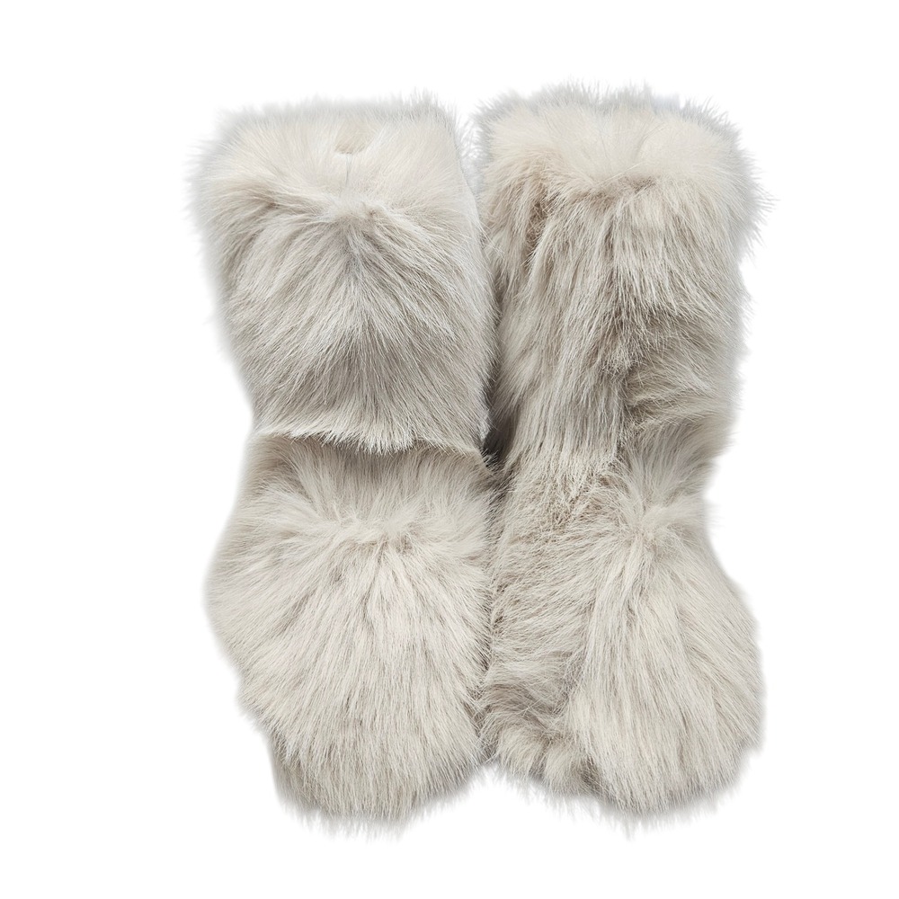 Wild Diva Faux Fur Boots Womens Size 9 Beige Shaggy Yeti Après Ski Cozy Winter - Picture 6 of 9